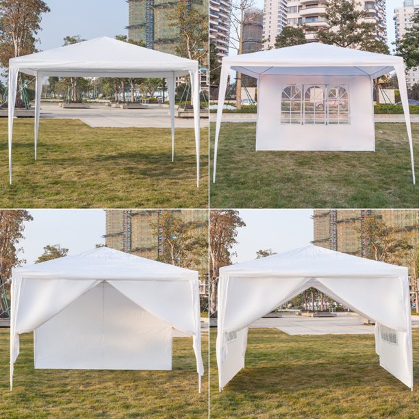 SUGIFT  Party Tents,10x10in Waterproof Gazebos,Sunshades Shelter Commercial Tent for Wedding,Events with Removable Sidewalls Thicken Steel Tube (10x10in w/3 Sidewalls)