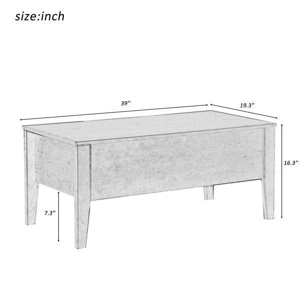 SUGIFT  Modern Lift-Top Coffee Table with Storage, Sofa Table For Living Room Chestunt