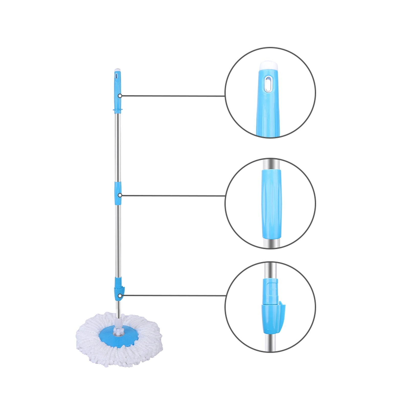 Spin Mop with Bucket & Dual Mop Heads Blue