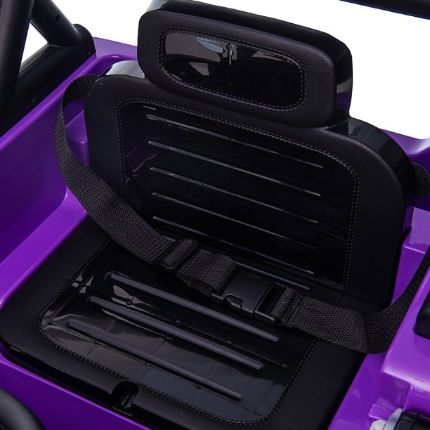 SUGIFT  12V Kids Ride On Truck Car, Power Wheels with LED Lights Horn Openable Doors, Electric Vehicle Toy for 3-6 Ages, Purple