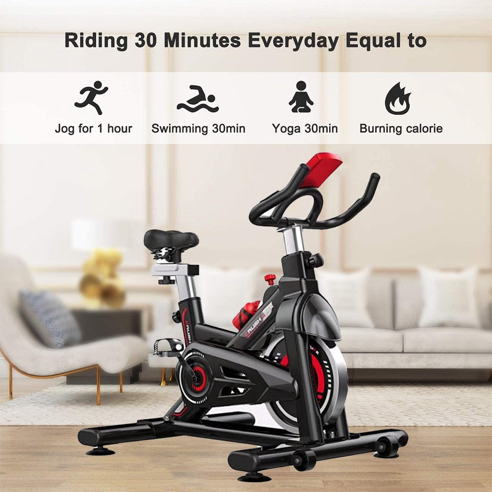 SUGIFT  Adjustable Exercise Bike, Magnetron Exercise Bike with LCD Screen and Bottle Cage