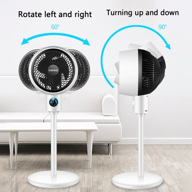 Electric Fan Upright Swing Head Floor Standing Air Circulation Fan Remote Control