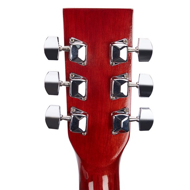 SUGIFT 41in Full Size All-Wood Acoustic Guitar Starter Kit w/Gig Bag, E-Tuner, Pick, Strap, Rag - Black