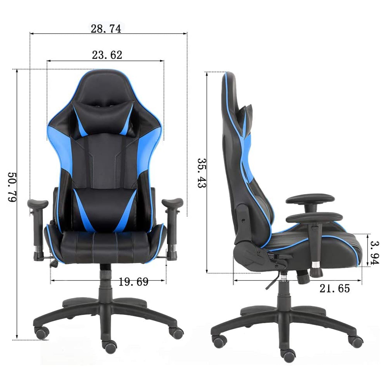 SUGIFT  Gaming Chairs, Office Swivel Chairs, with headrest and Lumbar Pillow, Blue