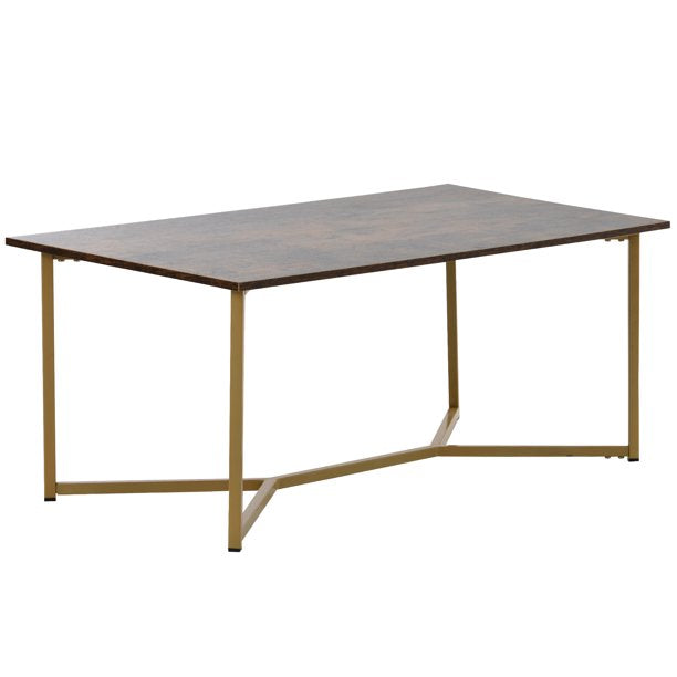 SUGIFT  Coffee Table End Table Wooden Desk Modern Rectangle Stylish X-leg Base