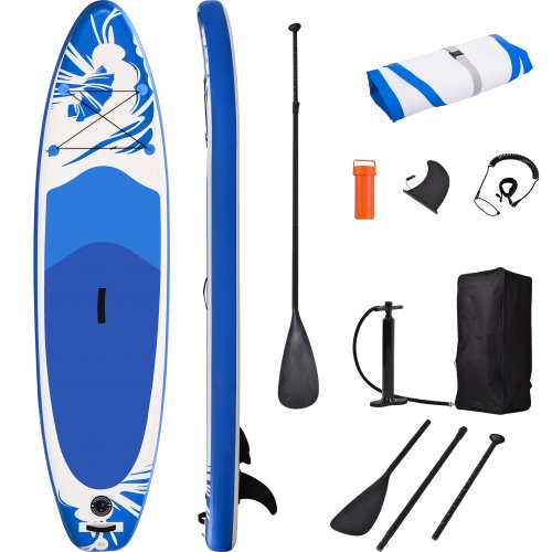 SUGIFT  Inflatable Stand Up Paddle Board with Carry Bag(10 Feet,Blue And White)
