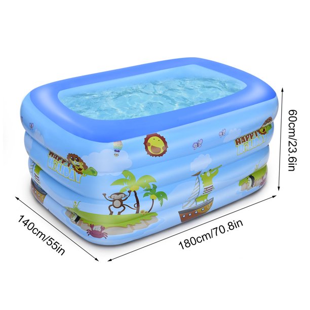 SUGIFT Inflatable Swim Pool for Kids, Family Indoor & Outdoor£¬71inW*55inD*23.6inH