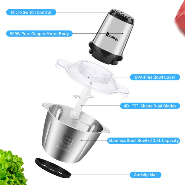 SUGIFT  120V 500W 2.8l Stainless Steel Color Stainless Steel two-Speed Meat Grinder