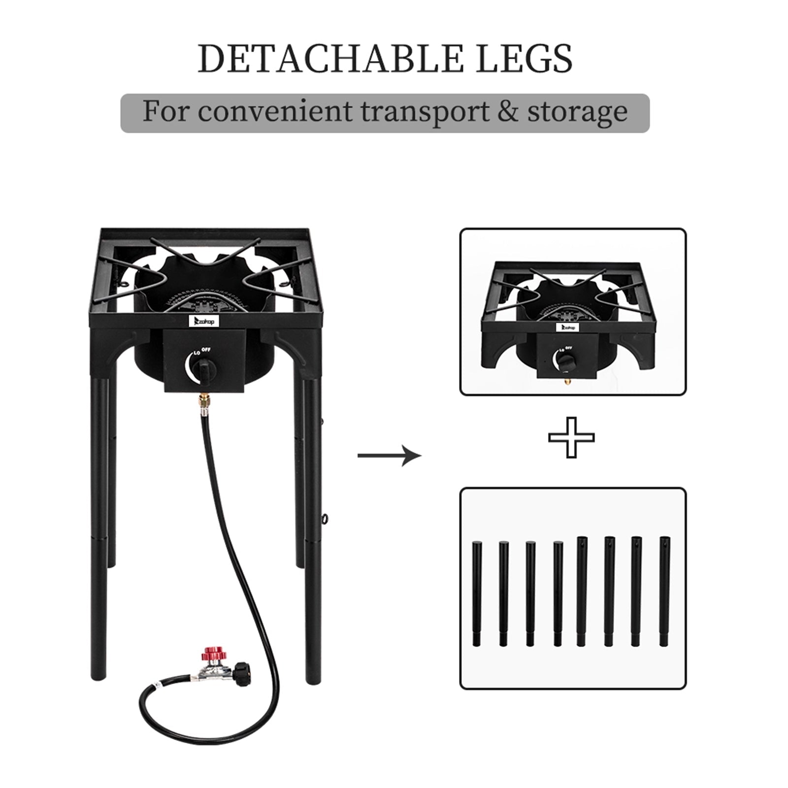 SUGIFT  Outdoor Camping Stove Portable Cast Iron Patio Cooking Burner