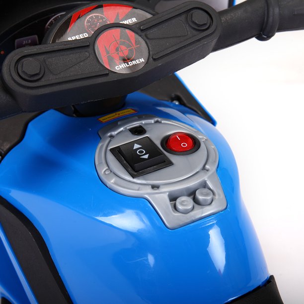 SUGIFT  6V Kids Ride On Motorcycle with Headlights, Battery-Powered 4-Wheel Bicycle