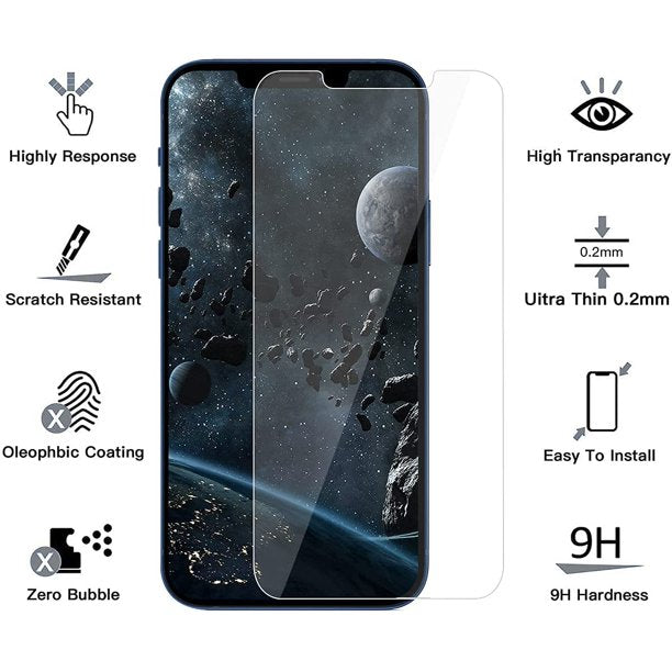 SUGIFT  Compatible with iPhone 13/13 Pro Screen Protector 6.1 inch 3 Pack [Installation Tray] [Case-Friendly]