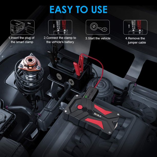 SUGIFT  Car Battery Starter, 1000A Peak 12800mAh 12V Car Auto Jump Starter Power Pack with USB Quick Charge 3.0