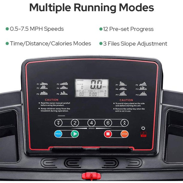 SUGIFT  Folding Treadmill 2.0 HP Multifunctional Compact Electric Treadmill