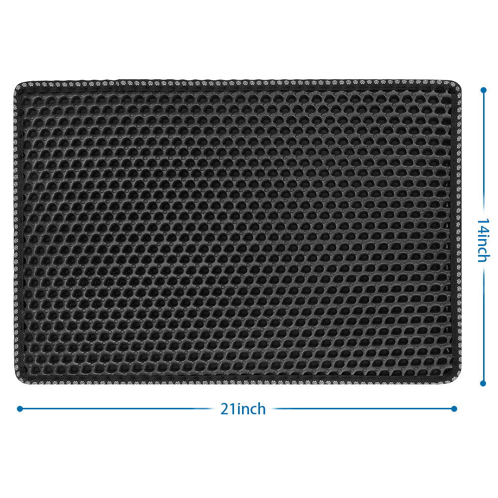 SUGIFT  Black 21 x 14-inch Cat Litter Pad, Washable Household Pet Mat