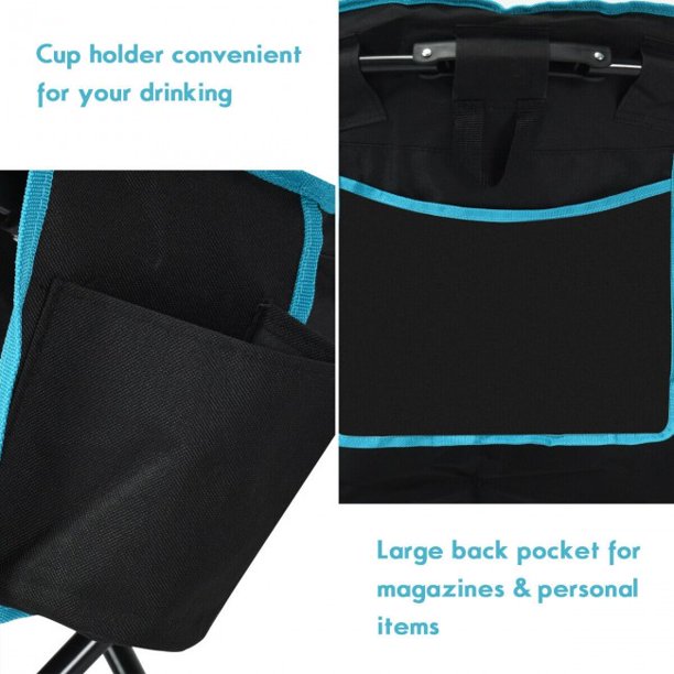 SUGIFT  Folding Chair Steel Camping Chair Folding Padded Seat