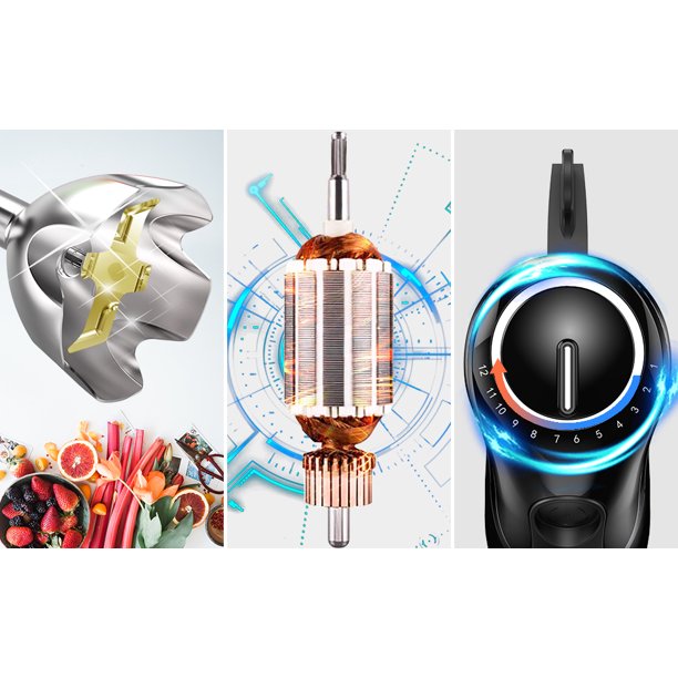 SUGIFT  Smart Electric 4-in-1 Hand Immersion Blender with 12-Speed Stick