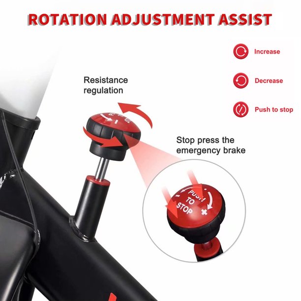 SUGIFT  Adjustable Exercise Bike Magnetically Controlled Exercise Bike with LCD Screen and Bottle Cage Red Black