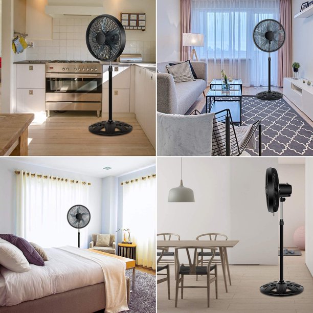 SUGIFT  Oscillating Fan Stand Fan Pedestal Fan, Adjustable 3 Levels Speed 90¡ãHorizontal Oscillating 18in Black