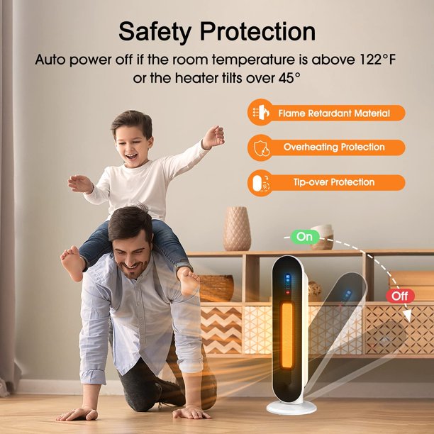 SUGIFT Ceramic Heating Heater Home Dormitory Swing Head Heater Tower Type Residence Bath Electric Heater Office Electric Heating