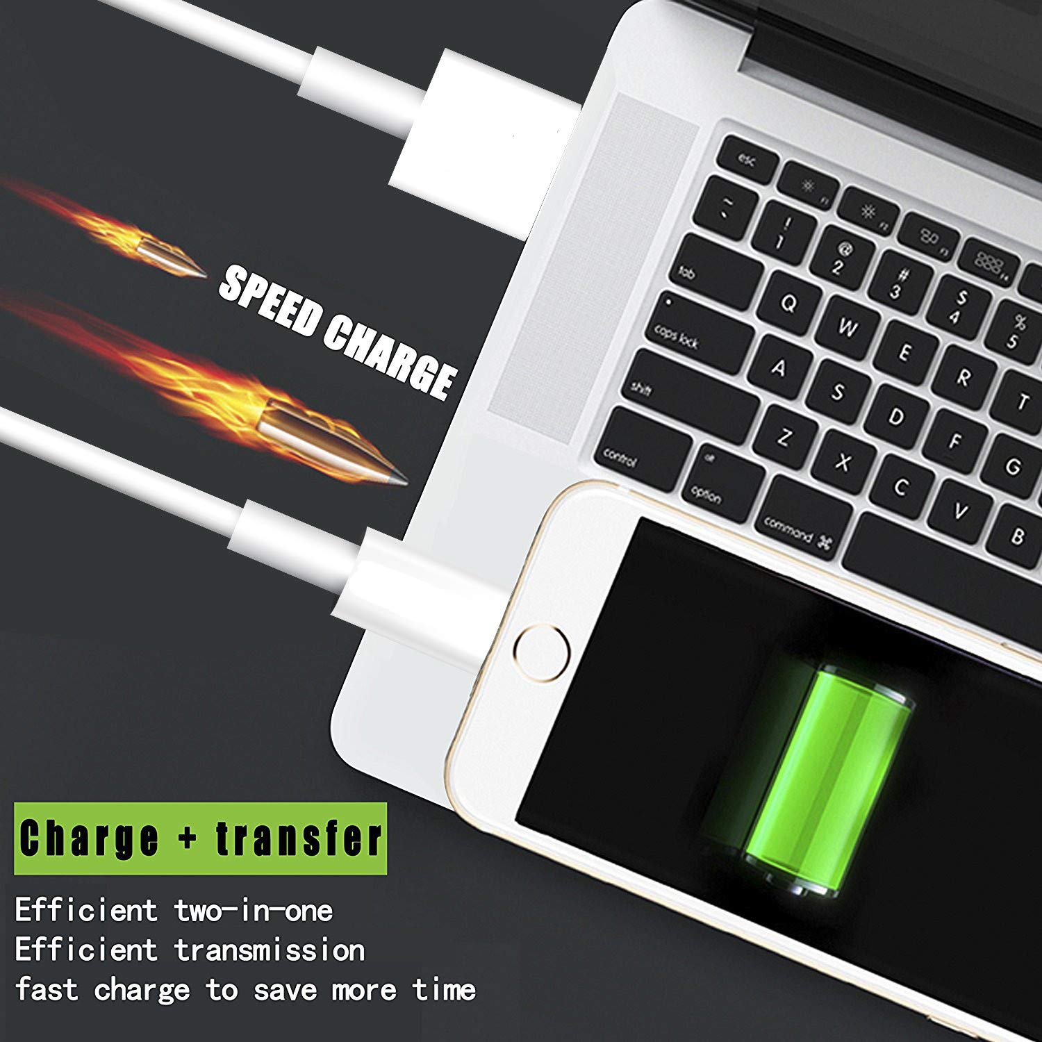 SUGIFT 5 Pack 3,3,6,6,10ft iPhone Cable/Data Sync iPhone USB Cable Cord Compatible with iPhone X Case/8/8 Plus/7/7 Plus/6/6s Plus/5s/5(White)
