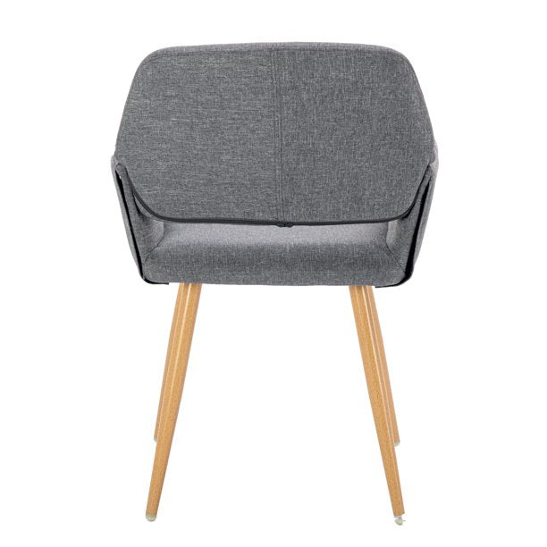 SUGIFT  Small Modern Living Dining Room Accent Chairs Fabric Mid-Century Upholstered Side Seat Club Guest with Metal Legs Legs (Gray)