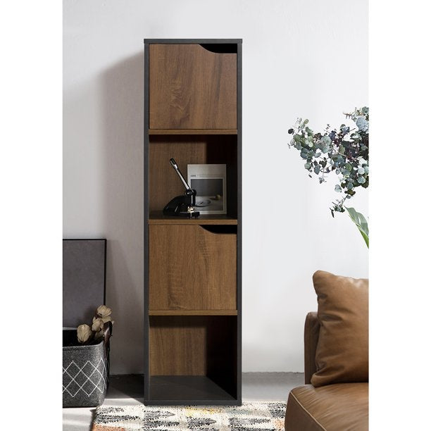 SUGIFT  Storage Cabinet Cube Bookcase Bookshelf, Brown