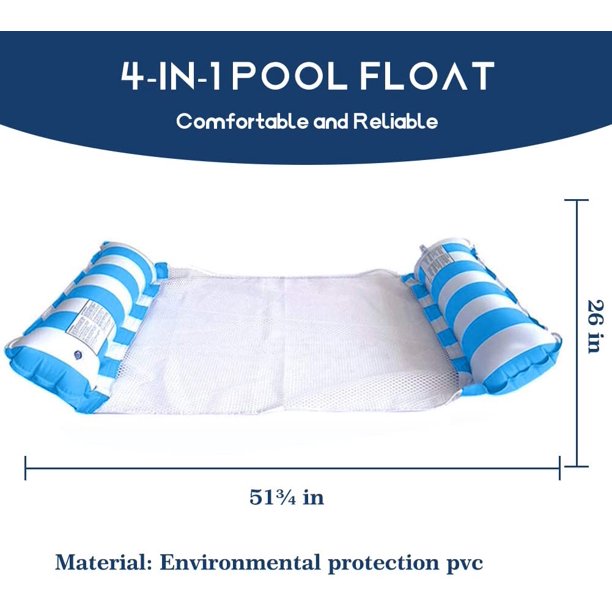 SUGIFT  Inflatable Water Hammock Adults Pool Float for Swimming Pool or Beach-Blue
