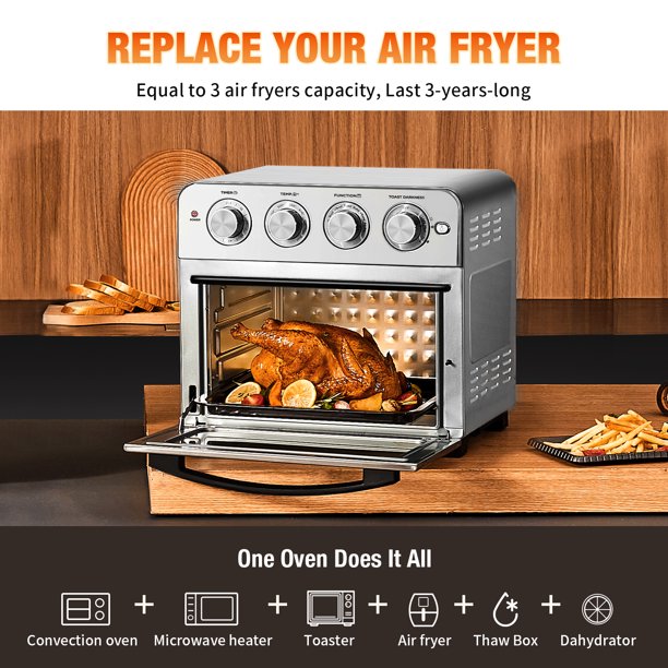 SUGIFT  Air Fry Oven, Countertop Toaster Oven, 3-Rack Levels, 16 Preset Modes, Stainless Steel