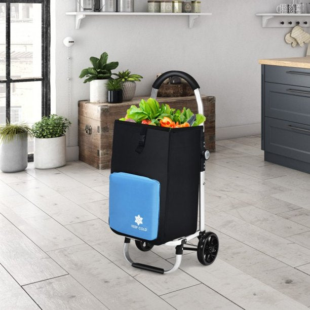 SUGIFT  Shopping Cart Folding Utility Shopping Trolley with Removable Bag