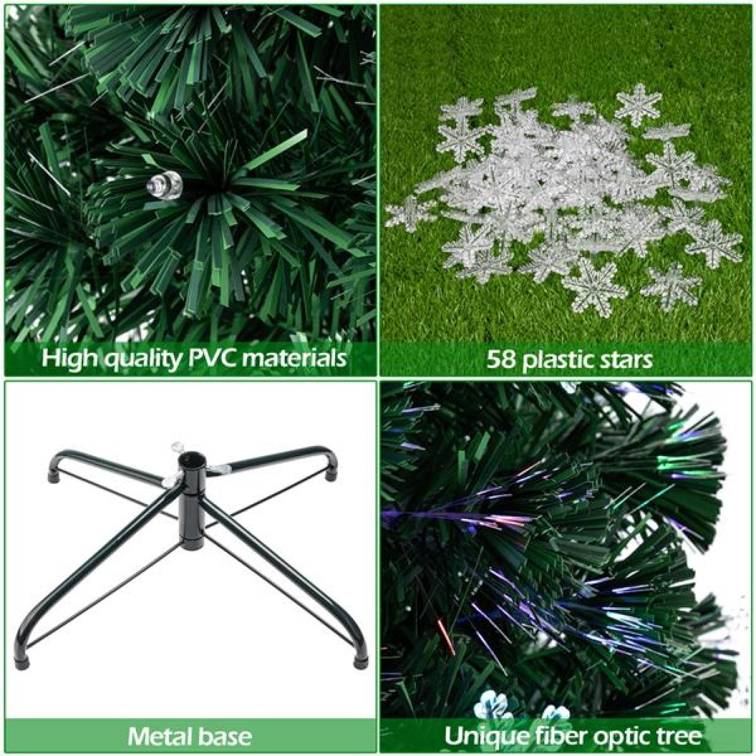 SUGIFT 6FT Pre-Lit Hinged Light Small Christmas Tree w/ 230 Branches