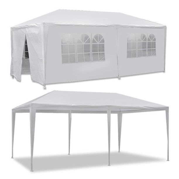 SUGIFT  Outdoor Canopy Party Wedding Tent White Gazebo Pavilion with 6 Side Walls