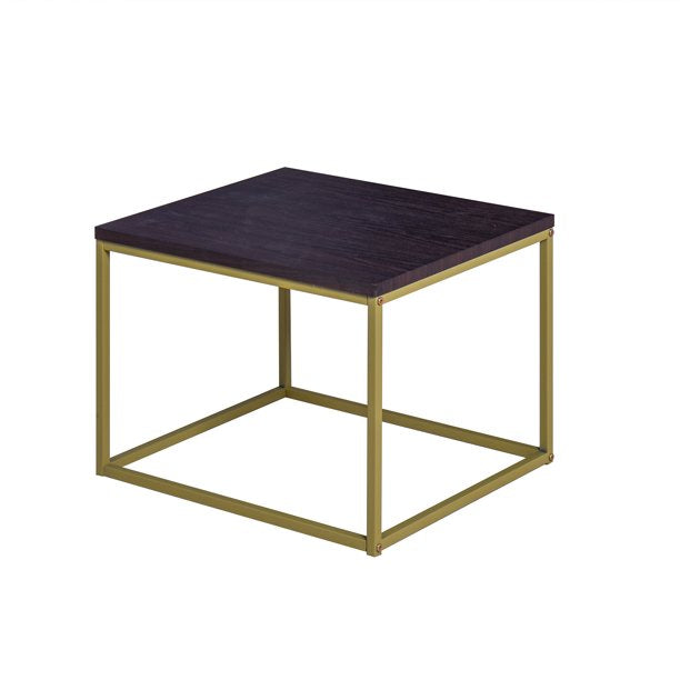 SUGIFT  Coffee Table with MDF Top, Nesting Table End Desk with Metal Legs Dark Gray 17.71 x 20.87 x 15.35 inch