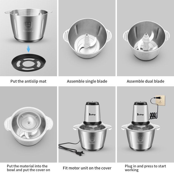 SUGIFT  120V 500W 2.8l Stainless Steel Color Stainless Steel two-Speed Meat Grinder