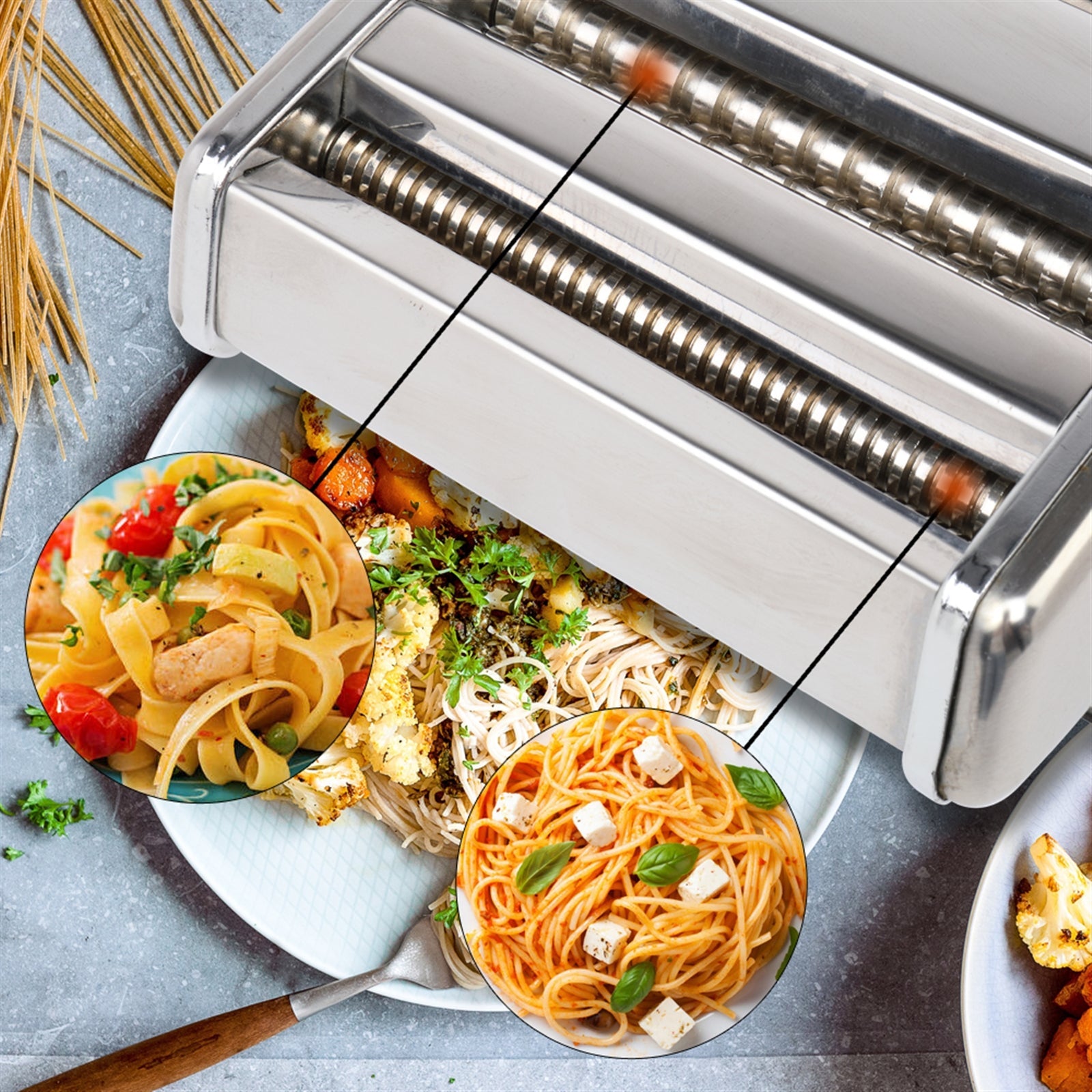 SUGIFT  Stainless Steel Manual Multi-Function Rolling Machine, Silver