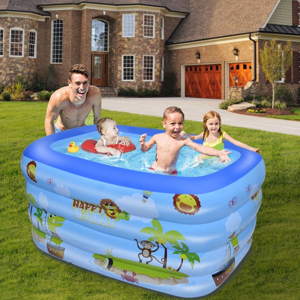SUGIFT Inflatable Swim Pool for Kids, Family Indoor & Outdoor£¬71inW*55inD*23.6inH