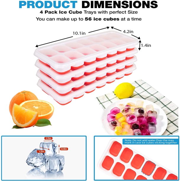 SUGIFT  Ice Cube Trays, Ice Tray Durable & Flexible, Ice Trays for Freezer
