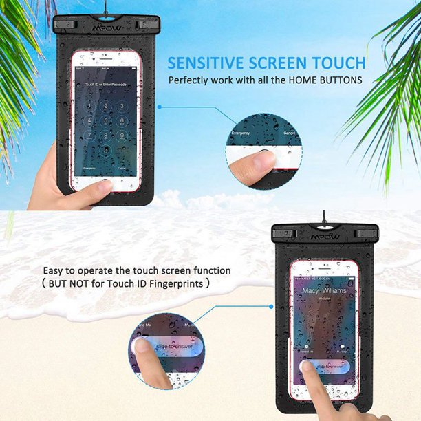 SUGIFT  2PC Waterproof Case with Armband, IPX8 Universal Cell Phone Dry Bag Waterproof, Dustproof, Snowproof Pouch Bag for iPhone X/8/8 Plus/7/7 Plus/6S/6 Plus, Samsung, and other Phones