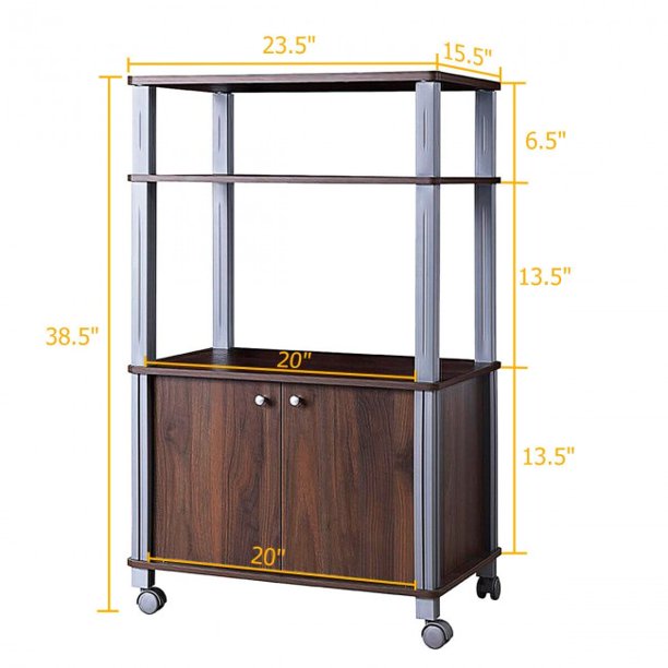 SUGIFT  Storage Cart Microwave Rack Stand Rolling Storage Cart