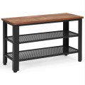 SUGIFT 3-Tier Shoe Rack Industrial Shoe Bench with Storage Shelves