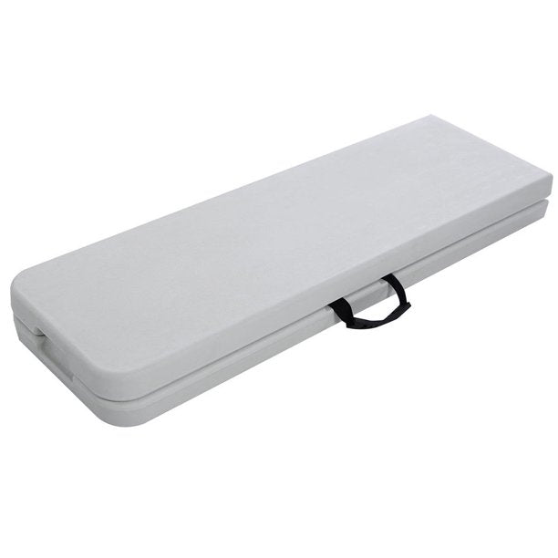 SUGIFT 6 ft Plastic White Folding Bench for Indoor Outdoor Picnic Camping Dining Party