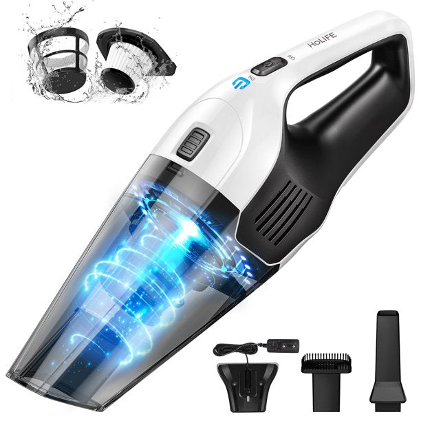 Handheld Vacuum Cleaner Cordless, Lightweight Wall Mount Charger Hand Held Vac with Rechargeable 2200mAh Lithium Battery for Car Pet Hair