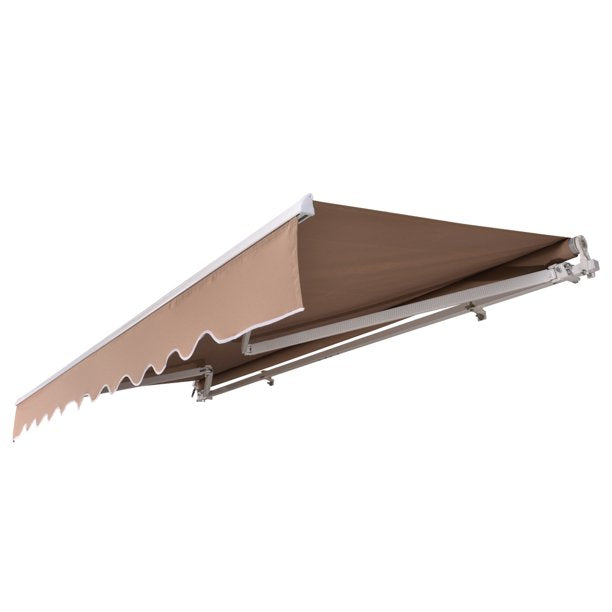 SUGIFT  13x8ft Retractable Patio Awning, Sun Shade Awning Cover, Sandy Color