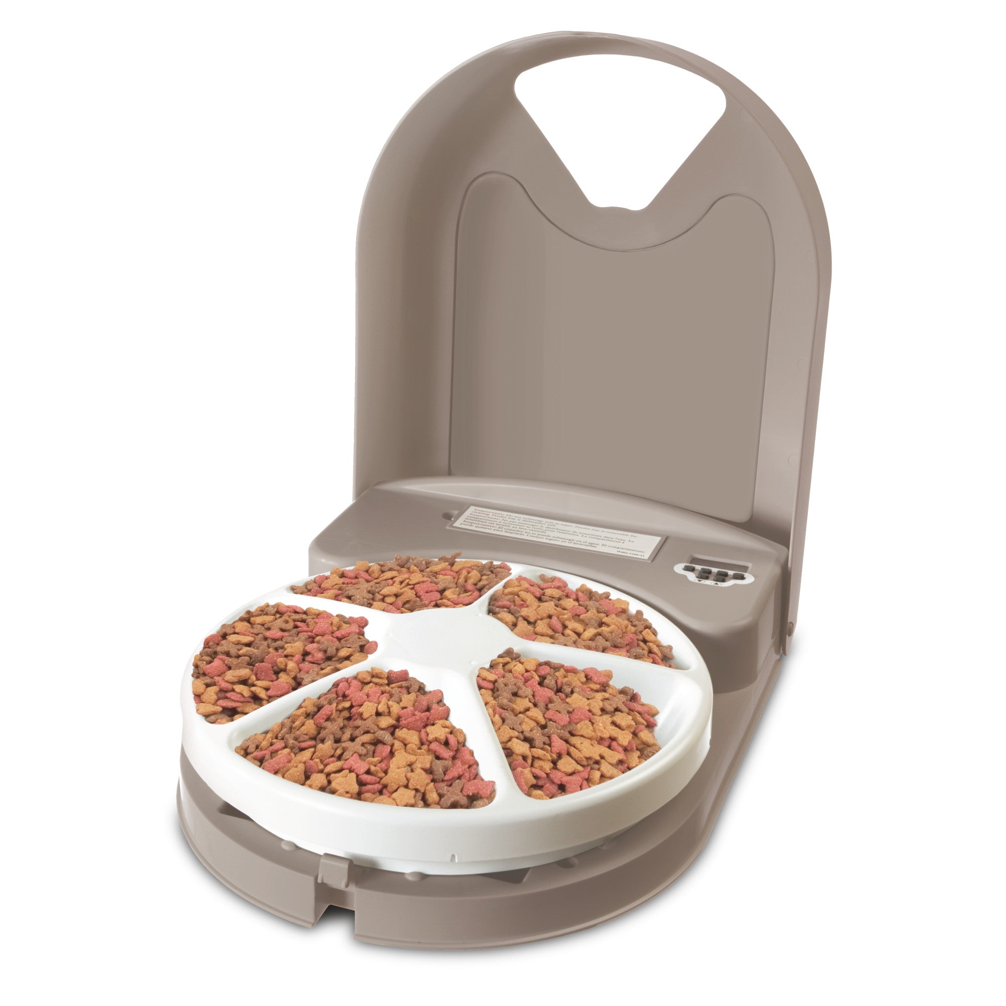 SUGIFT 5 Meal Automatic Dog and Cat Feeder, Dispenses Dog Food or Cat Food, Digital Clock