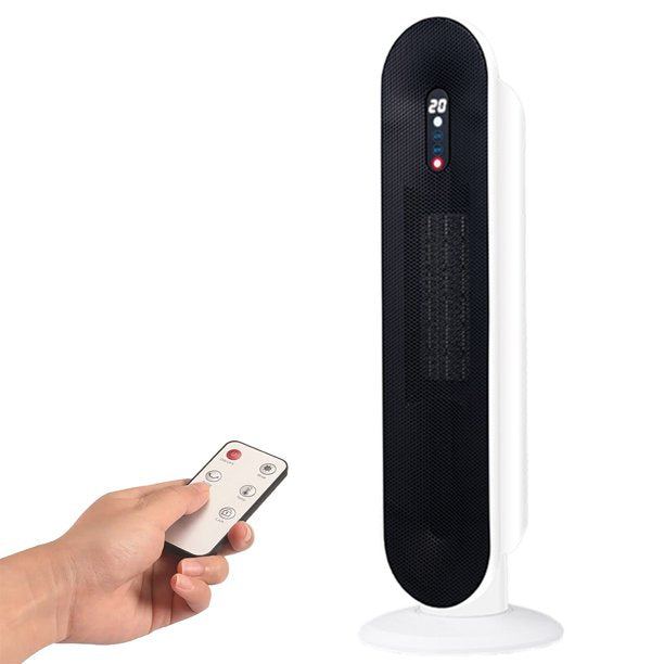 1500W Ceramic Tower Space Heater with Remote,White