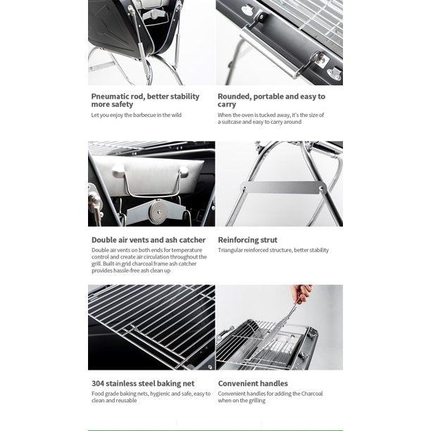 SUGIFT  Charcoal Grill Collapsible and portable Handle design BBQ grill for Outdoor BBQ
