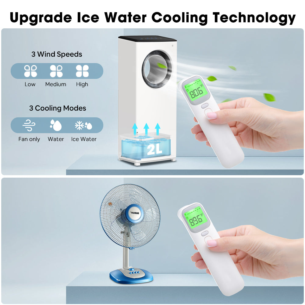 SUGIFT  3-in-1 Air Cooler,Swamp Cooler w/ Cooling Function, Bladeless Design