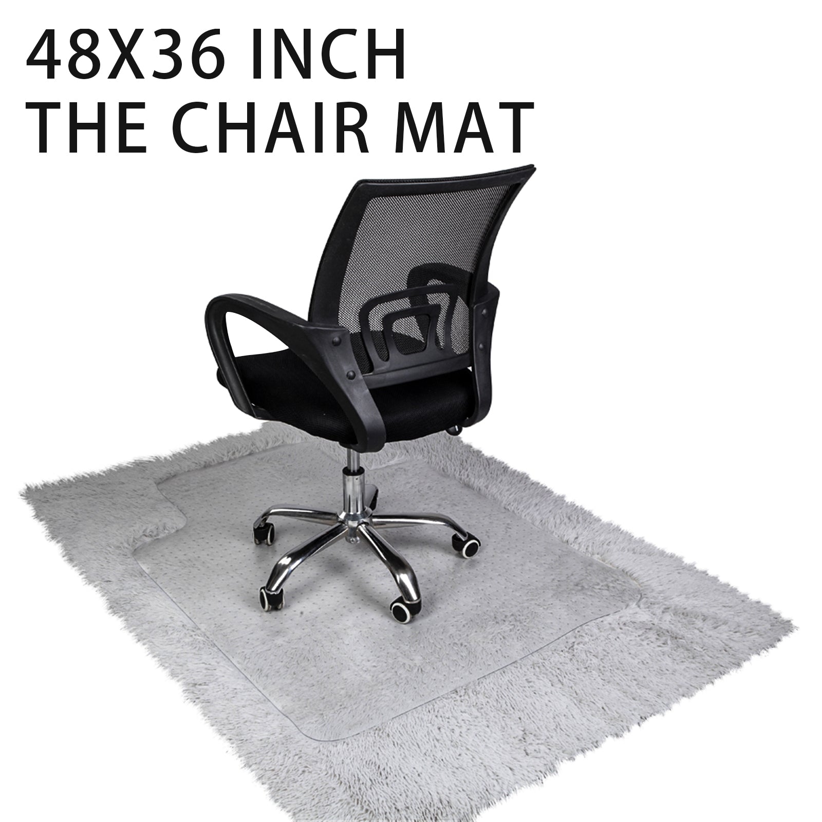 SUGIFT  36 x 48 inch Home Floor Chair Transparent Protective Pad, White PVC Floor Mat