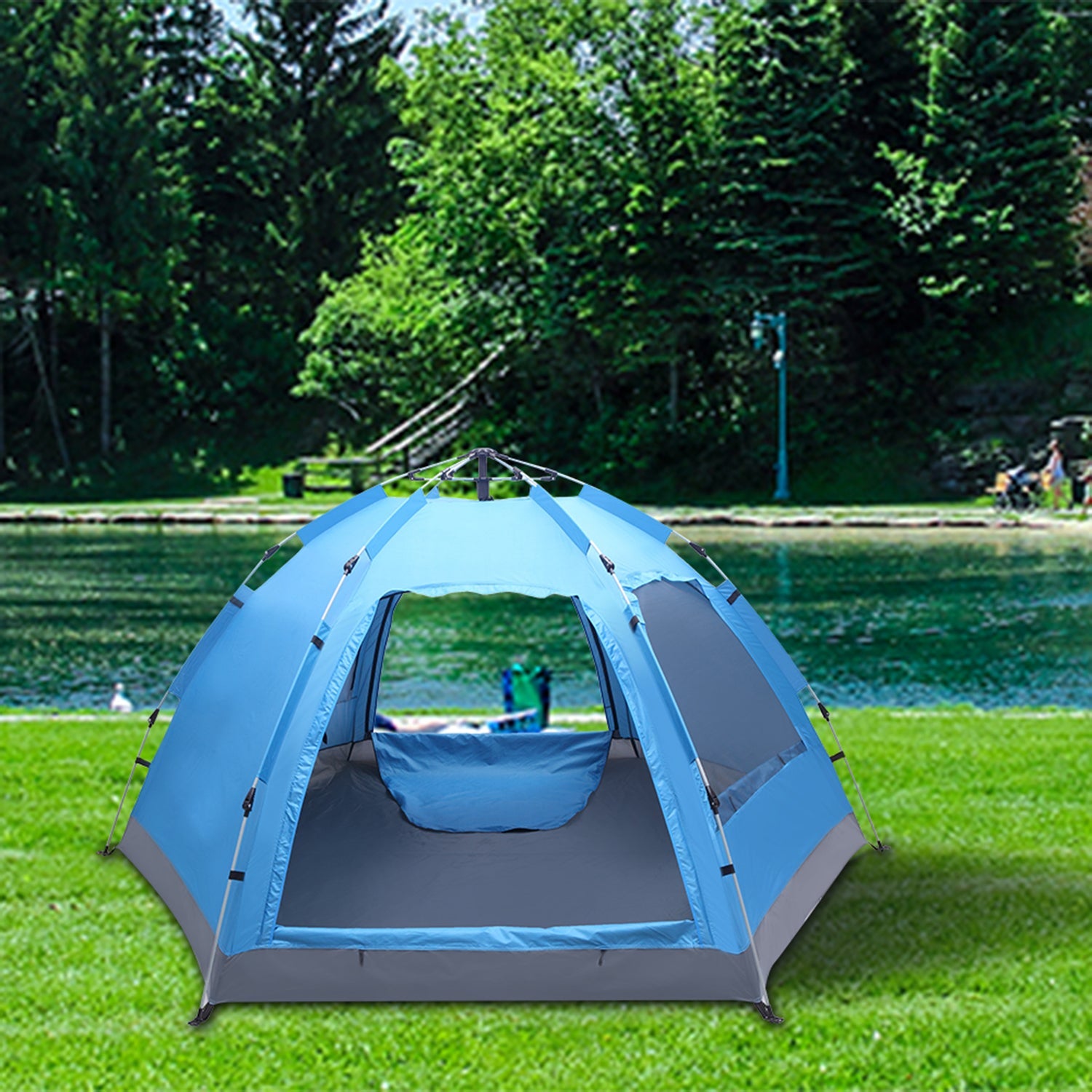 SUGIFT  3-4 People Automatic Family Tent Waterproof Camping Hiking Outdoor Pop-up Tent