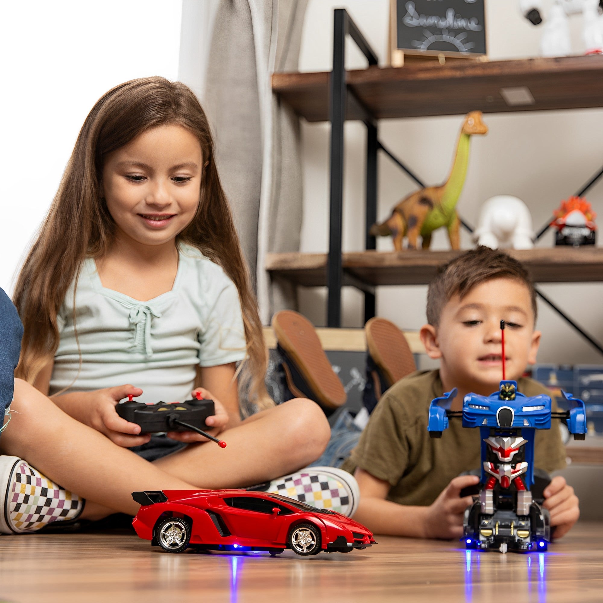 SUGIFT Remote Control Car - Transform Robot RC Cars- Red