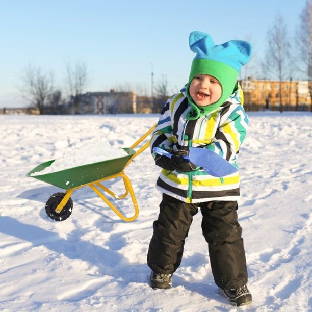 SUGIFT  Kids Wheelbarrow Outdoor Garden Backyard Play Toy Kids Metal Wheelbarrow